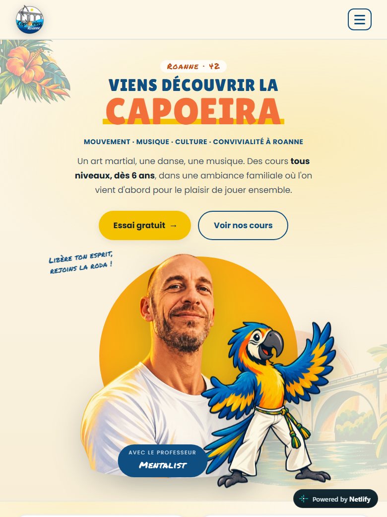 Page d'accueil de capoeira-roanne.netlify.app